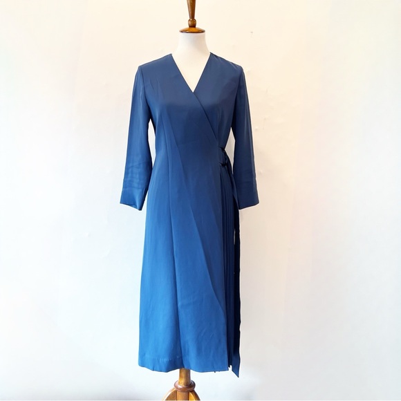 COS Pleated Front Wrap Dress Size 38 / US 8 - Picture 1 of 13